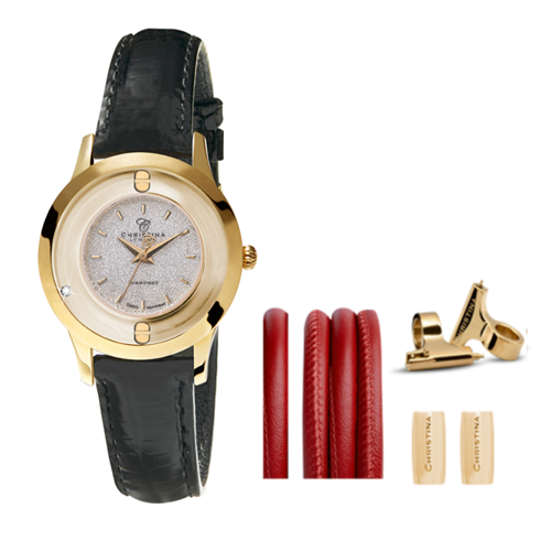 Collect ur 334GWBL-MAGIC + Rød Watch Cord set - Christina Jewelry & Watches